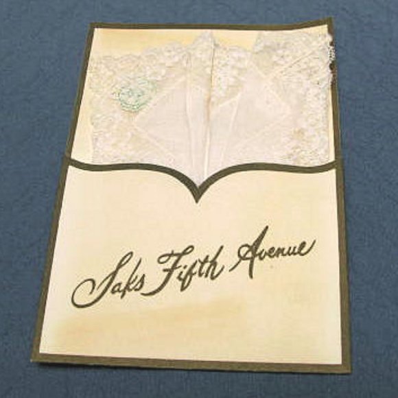 IRISH LACE WEDDING HANKIE, SAKS FIFTH AVE., IRISH LINEN  1965,  DESCO - Picture 4 of 4